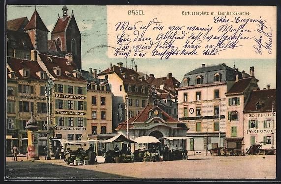 Ansichtskarten: Basel, Restaurant Trambahnhof am Barfüs – Gebraucht aus Berlin von bartko-reher