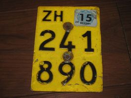 Mofa Nummernschild ZH Zürich Kontrollschild Töfflinummer