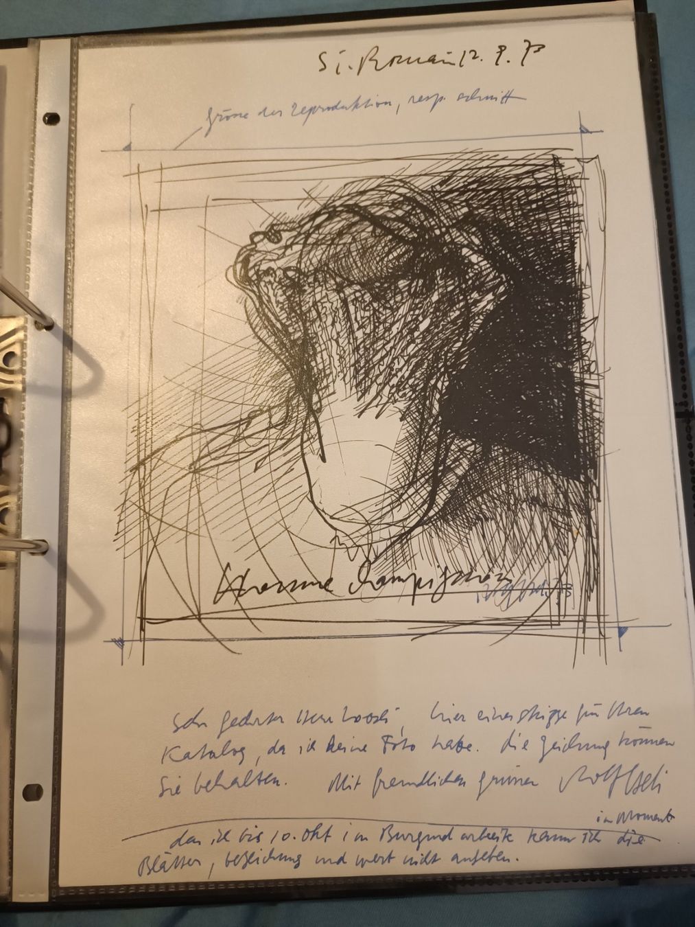 Autografi: Rolf Iseli - original Zeichnung - handsigniert – Usato da Menziken venduto da Artographs