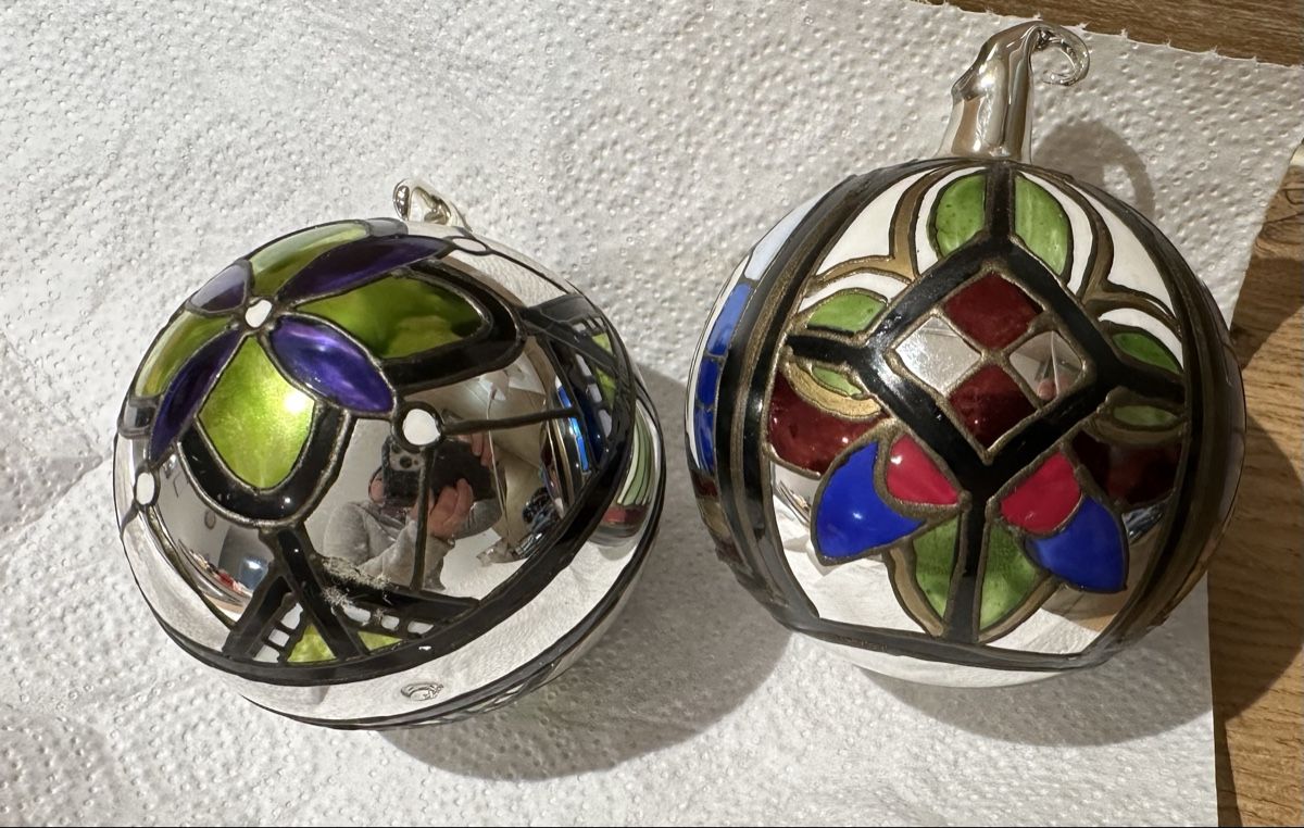 Tutte le decorazioni: Weihnachtskugeln, 2er Set, Glas, Handbemalt, Vintage Stil – Usato da Oberentfelden venduto da vilibrand 2