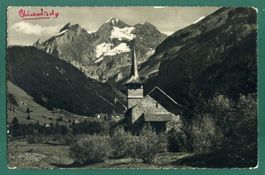 Kandersteg, Kath .Kirche und Blüemlisalp, ungelaufen,ca.1930