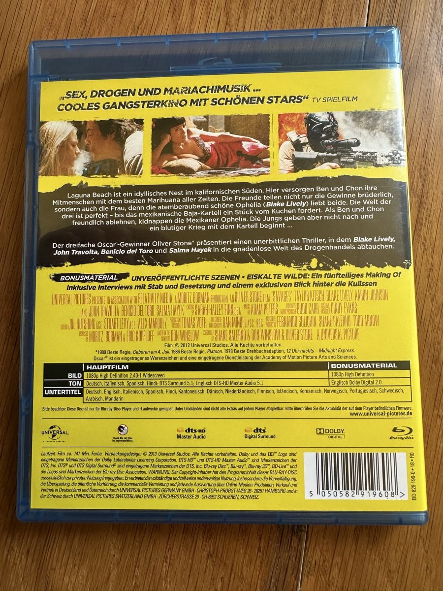Tutti i DVDs: Savages Oliver Stone, Extended Bluray – Usato da Benken ZH venduto da Audi-erich 1