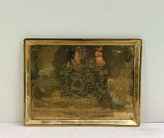 Antikes Messingtablett mit traditioneller Gravur– Apenzeller