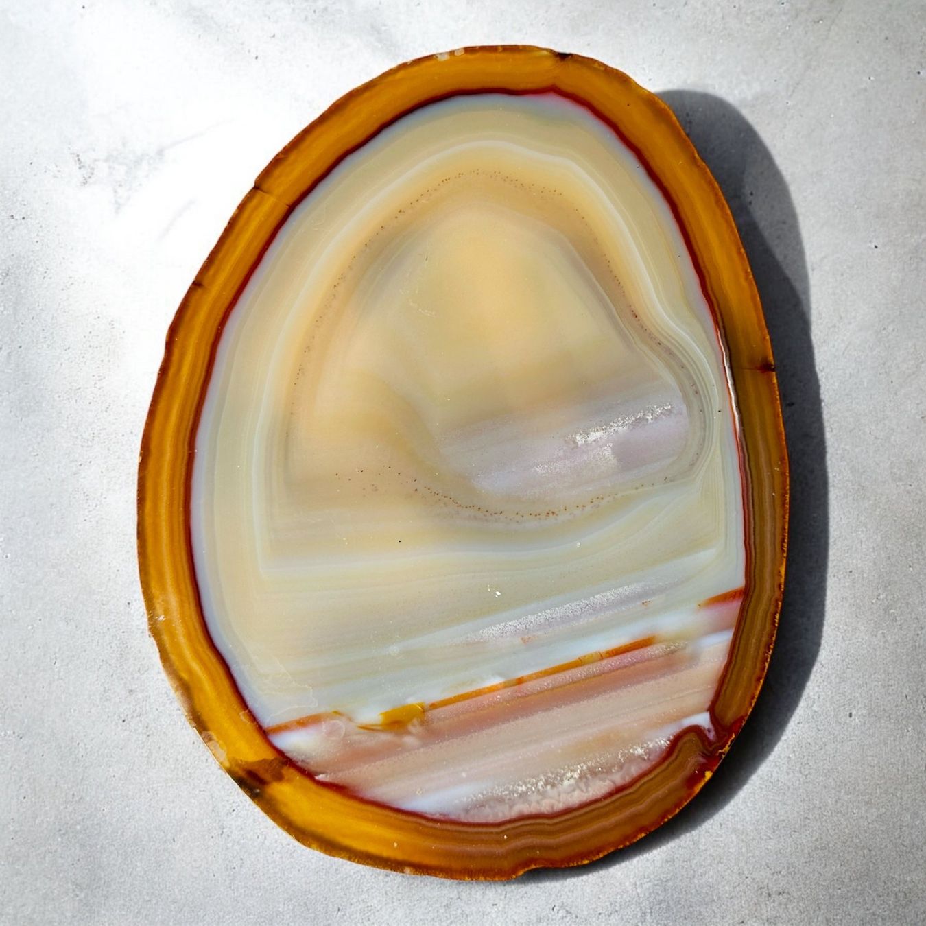 Minerali & Pietre curative: Grande agate naturelle tranche polie – Usato da Morges venduto da vintiques
