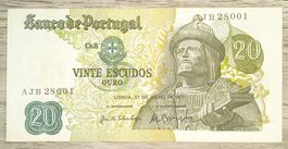 Billet Portugal 20 Escudos 1971 Occasion AJB 28001