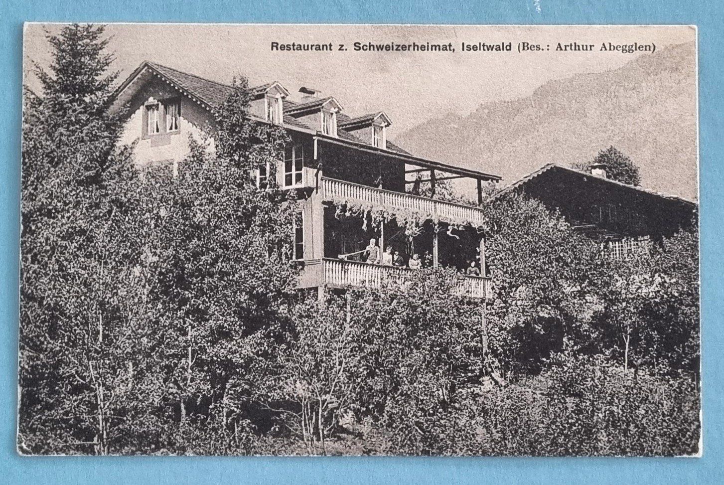 Cartoline postali: Iseltwald - Restaurant Schweizerheimat - Post Bönigen - 1908 – Usato da Rothrist venduto da RROENK