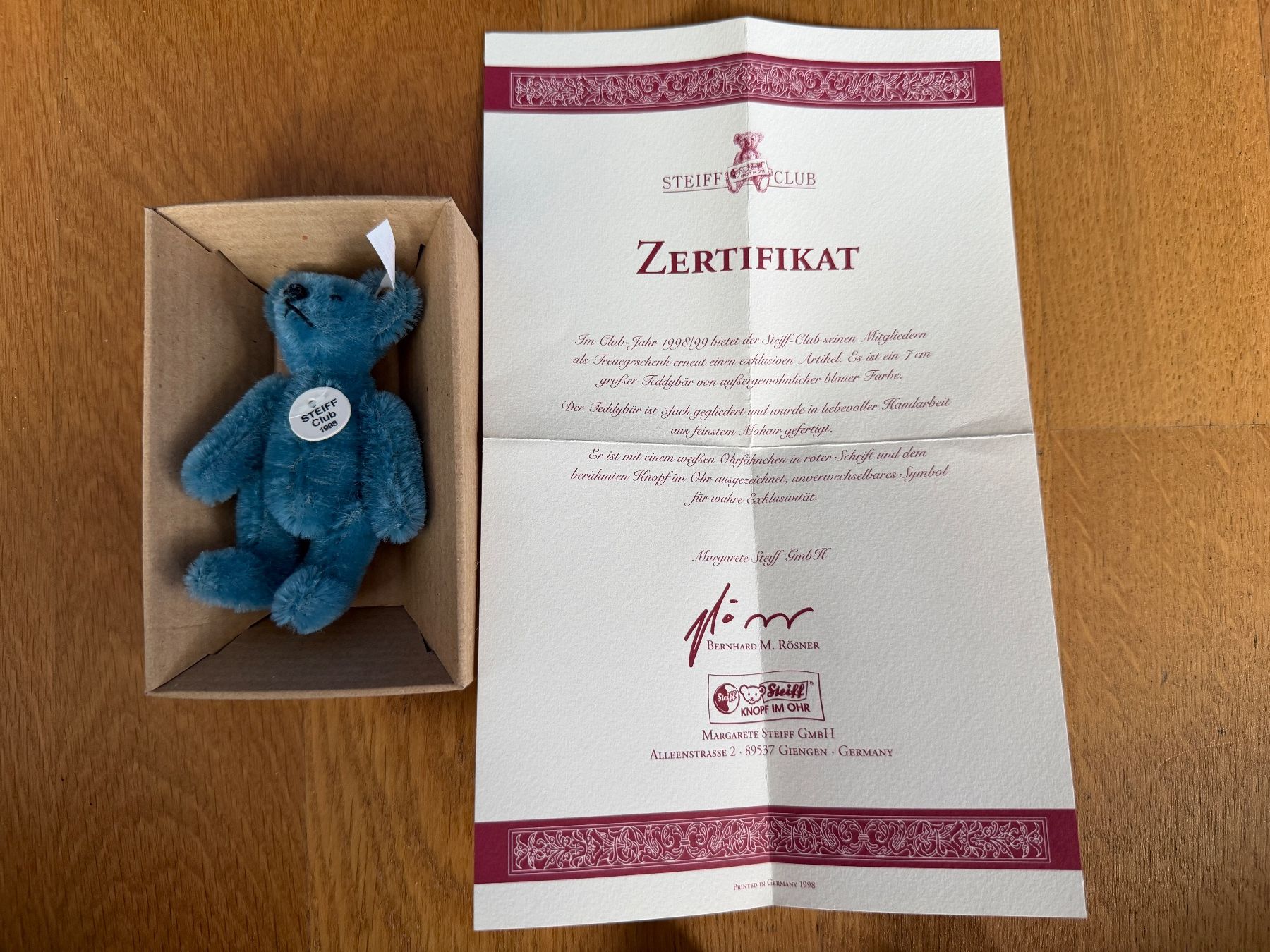 Steiff Giocattoli: Steiff Club Bär 1998 – Nuovo e nell'imballaggio originale da Thônex venduto da gio_cd95 2