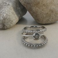 Ring-Set aus 3 Ringen – Edelstahl und Silber –Grösse 52