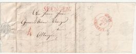 BoM Faltbrief,  SEENGEN nach Oftringen, 1842