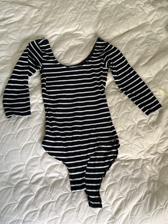 Striped Long Sleeve Bodysuit - Size S