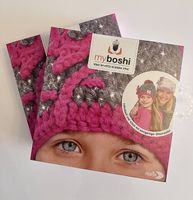 2x Set myboshi Mütze grau / pink Glitzer häkeln