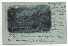 Gruss a. d. Schweiz MEGLISALP Mondschein