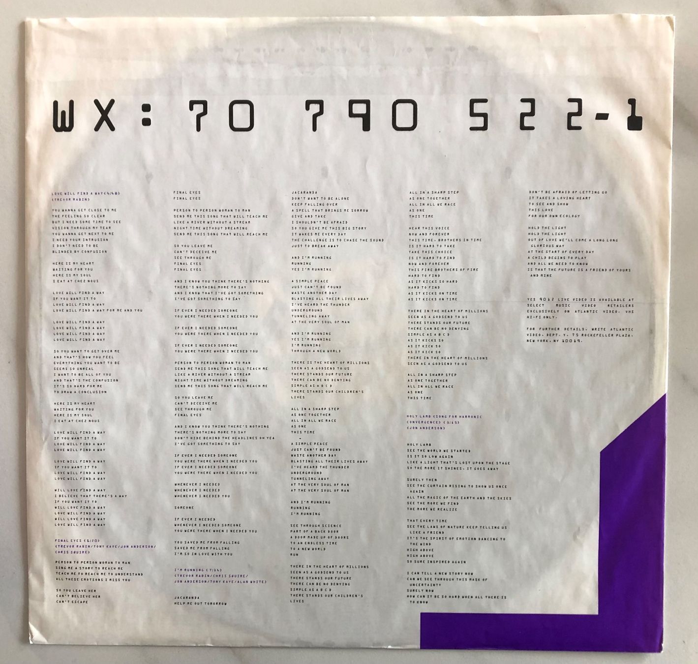Schallplatten: YES - BIG GENERATOR – Gebraucht aus Poliez-Pittet von Newtown-Records 2