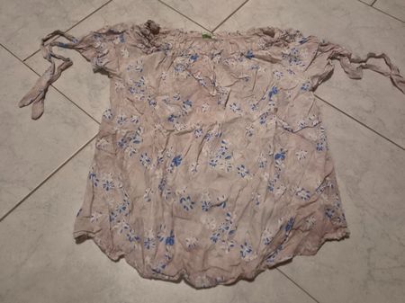 Damenbluse Viskose Blumenmuster rosa blau gebraucht M/L