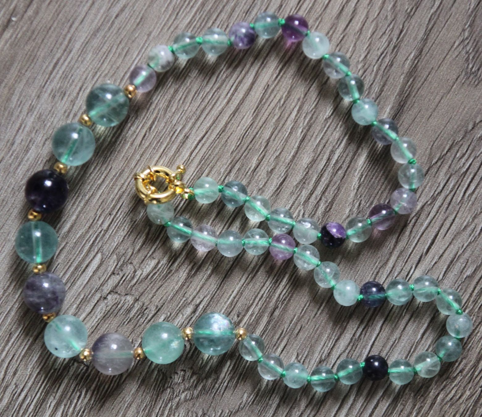 Ketten: NEU: Fluorit Kette Collier Fluoritkette Edelstein Schmuck – Neu (gemäss Beschreibung) aus Matten b. Interl von EdelsteineInterlaken 2
