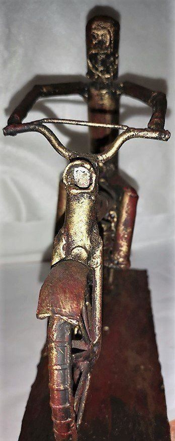 Skulpturen & Statuen: Skulpur Motorradfahrer Metall – Neu (gemäss Beschreibung) aus Lutzenberg von Pinschi01 2