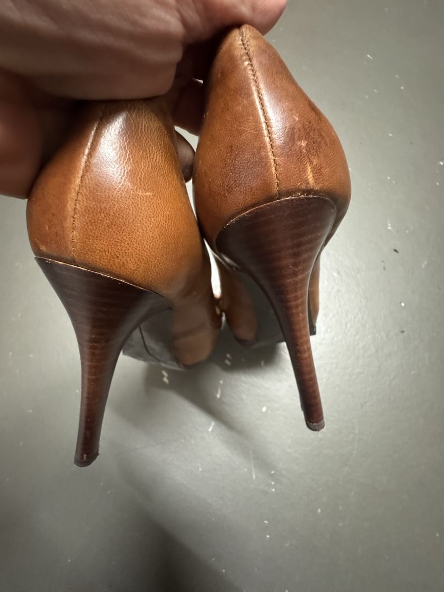 Scarpe da donna: Nine West Brown Leather Heeled Loafers – Usato da Zürich venduto da alieacelina 1
