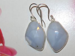 Ohrringe CHALCEDON 925 Silber fazetiert VP 69,-