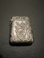Antike Zündholzdose, Silber Optik 1890
