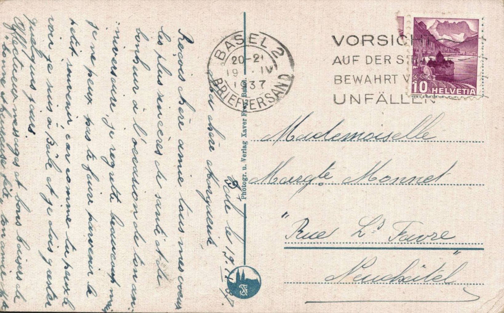 Cartoline postali: Alte Ansichtskarte Basel, Pauluskirche, 1937 – Usato da Luzern venduto da Kartenansicht 1