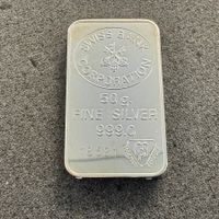 50 gramm Silber Barren Swiss Bank Corp.
