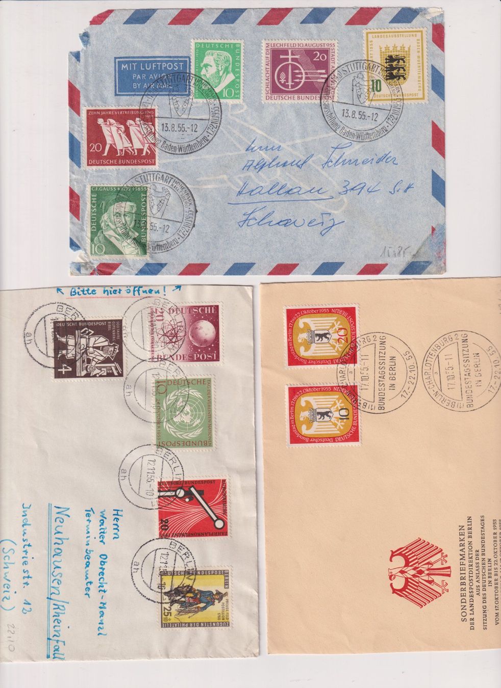 Tous les timbres: Neun interessante Briefe Frühe Deutsche Post !! – D'occasion à Bibern SH par Heinibuehrer 2
