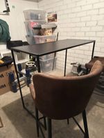 Bartisch Schwarz mit 2 Barhockern