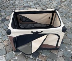 Hundebox faltbar, beige/braun