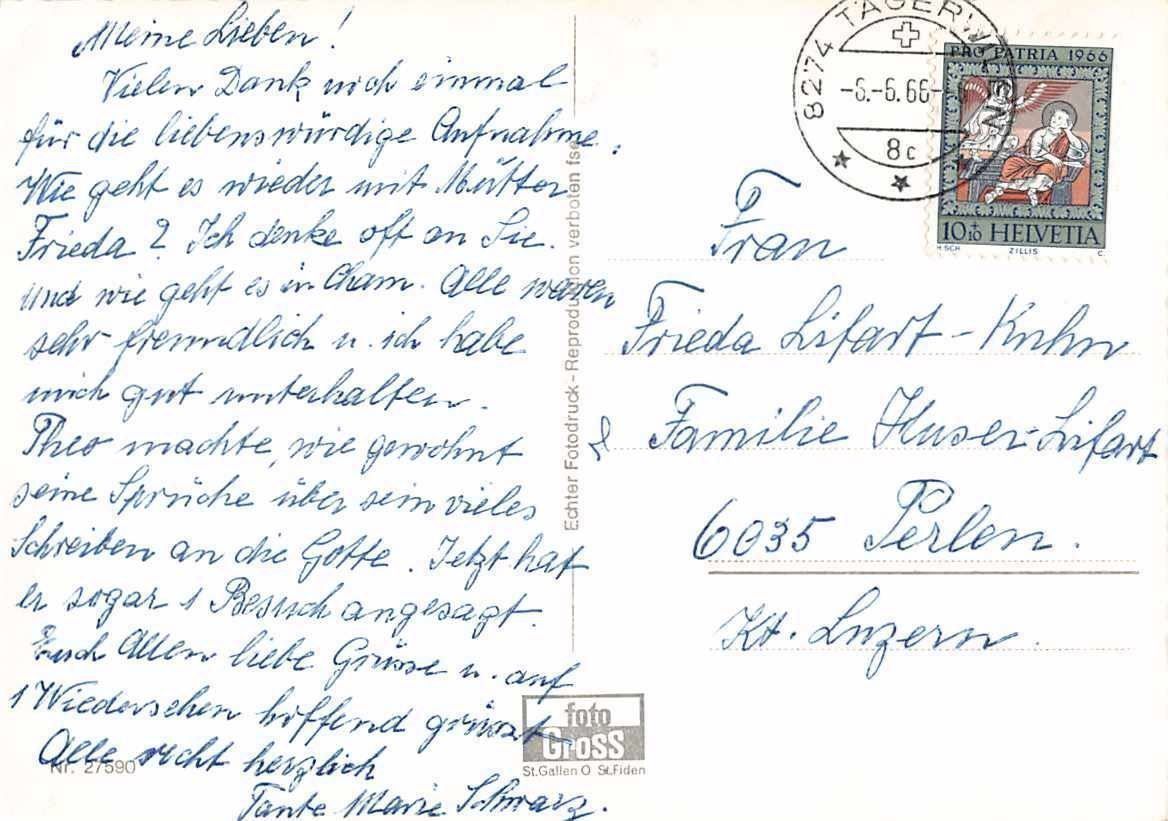 Cartoline postali: GRUSS aus TÄGERWILEN - 1950 – Usato da Winterthur venduto da SchatzchischtliWinti 1