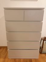 IKEA MALM Kommode weiss mit Glasplatte  6 Schubladen