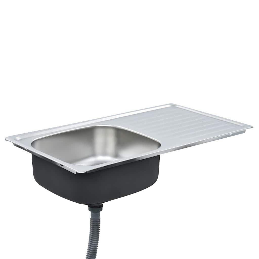 Lavabi & lavandini: Einbauspüle mit Sieb und Siphon Edelstahl – Nuovo e nell'imballaggio originale da Zug venduto da Cheap-Shop 1