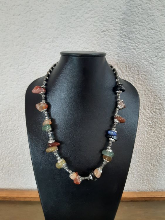 Collier Ancien En Pierres Naturelles Oranges - Longueur 88 Cm - Très Bon état (TBE) - Occasion