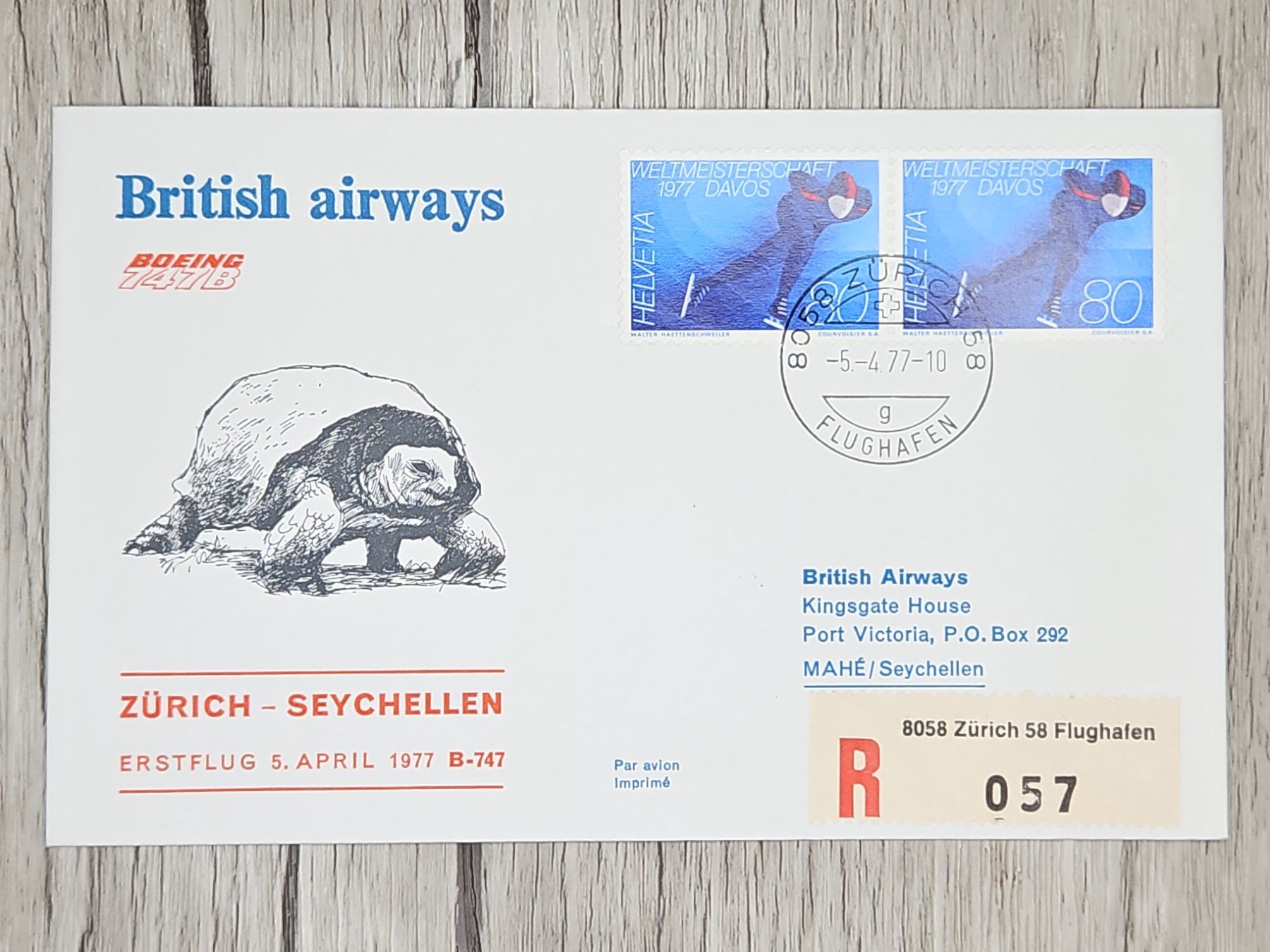 Tutti i francobolli: CL12 Enveloppe + Timbre Suisse 1977 Thème Aviation – Usato da Cousset venduto da Patrick_Collections