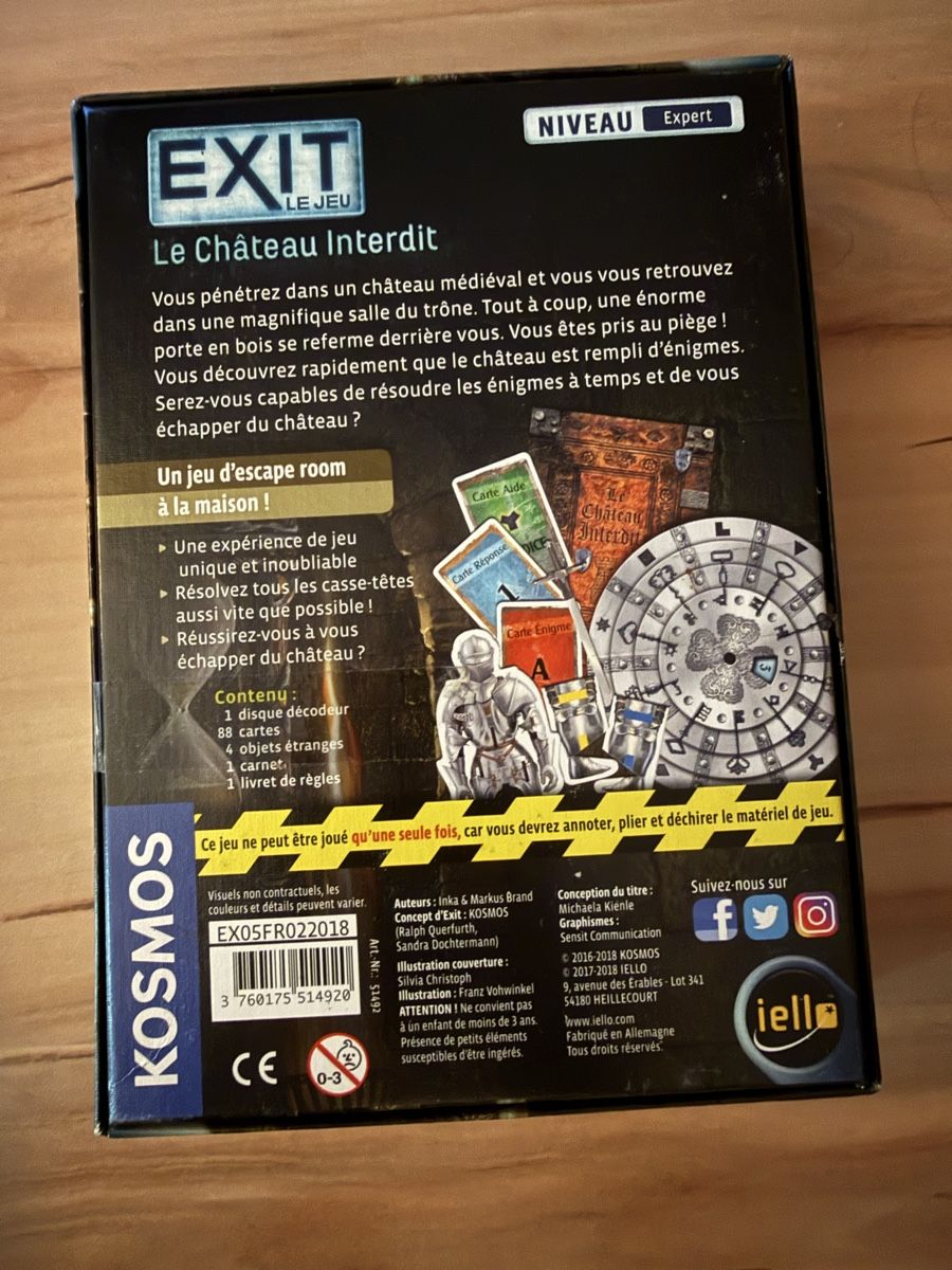 Jeux: EXIT - Le chateau interdit  – Neuf (Voir description) à Saxon par zkp_kk7n 2