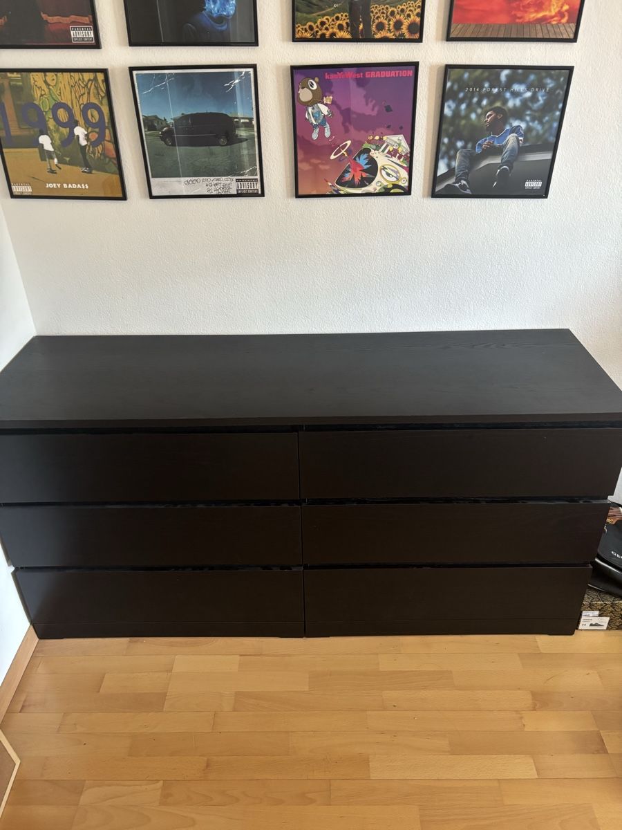 Ikea Cassettiere: Dark Brown MALM 6-Drawer Chest – Usato da Kloten venduto da kei_xcp5