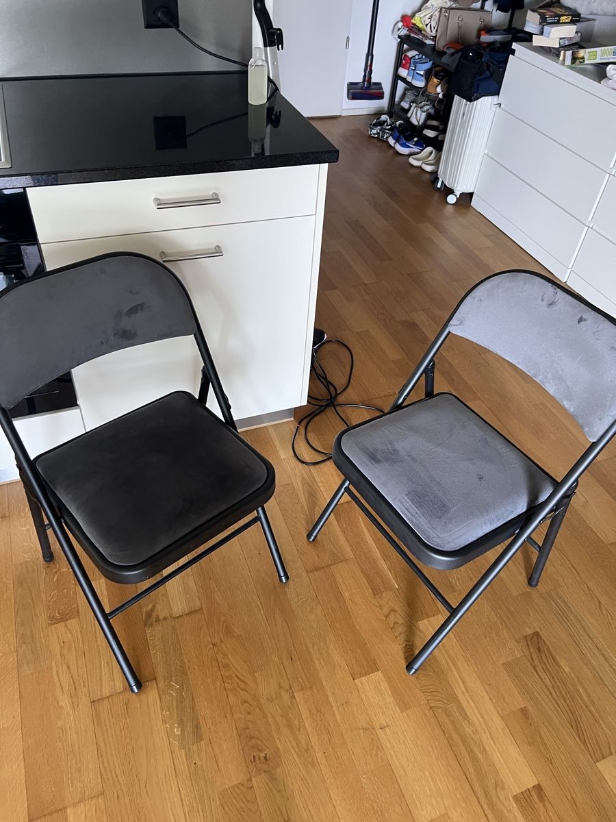 Sedie: Klappstühle 2er Set schwarz Stoff grau Metall – Nuovo (secondo la descrizione) da Oensingen venduto da Chris_Odi 1
