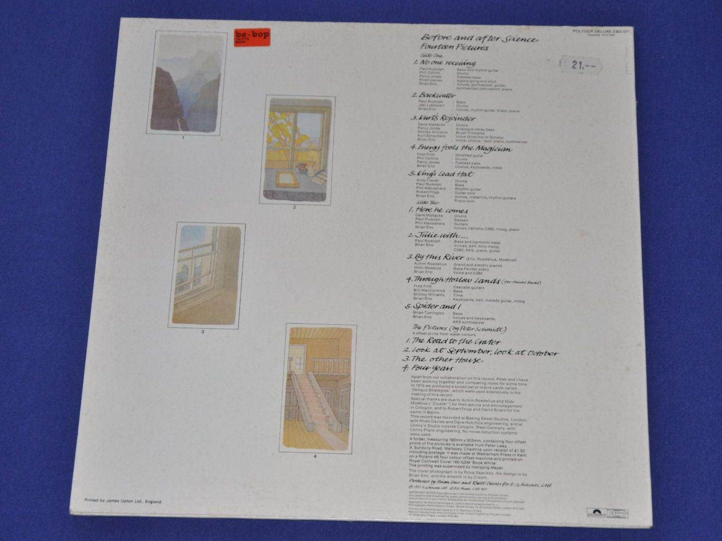 Dischi in vinile: LP Brian Eno - Before and After Science – Usato da Boll venduto da Theodora15 1