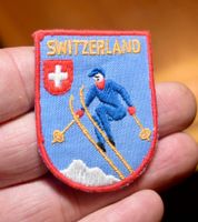 VINTAGE Badge SWITZERLAND skifahrer klein