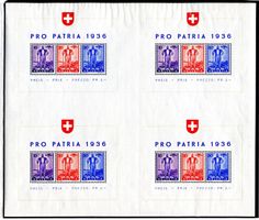 1936 Patria Grossblock Nr. W 8a postfr.