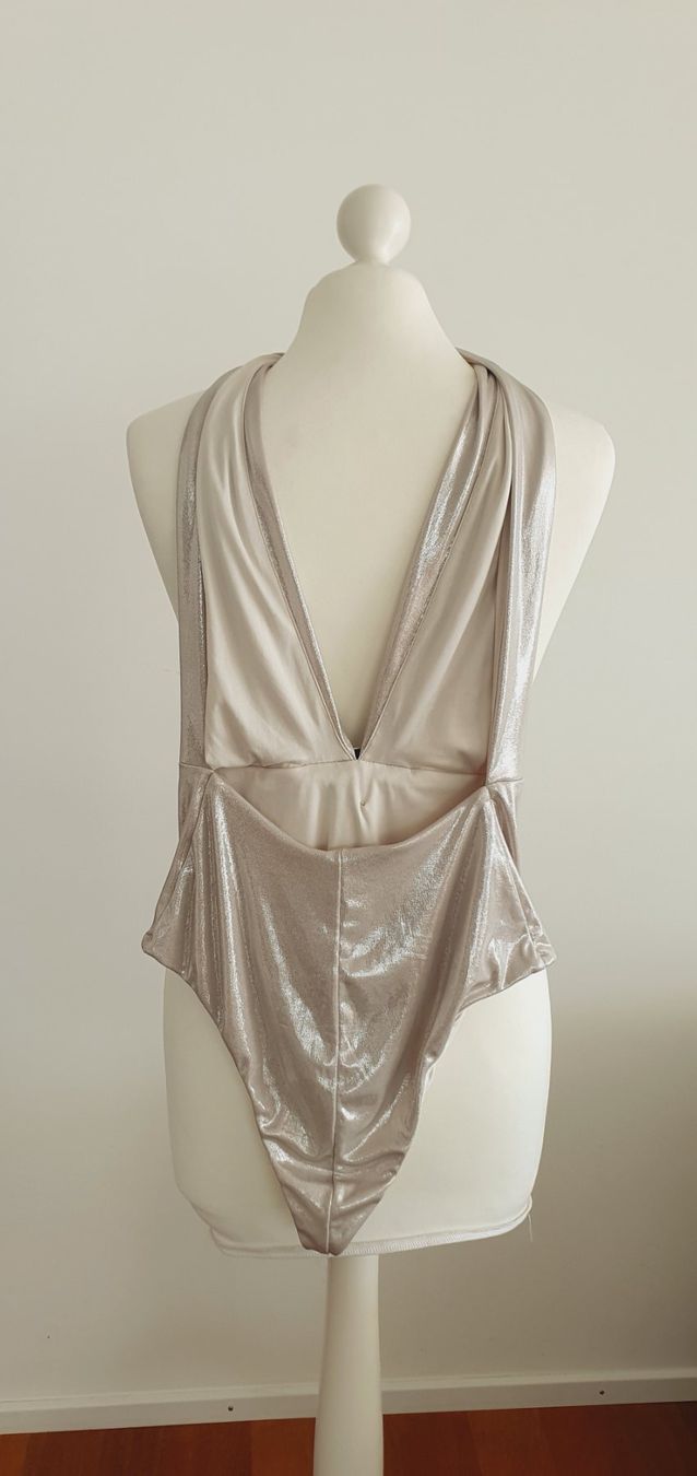 Top: Body beige silberfarben Gr. XS/S elegant – Usato da Stansstad venduto da InStyle8 2