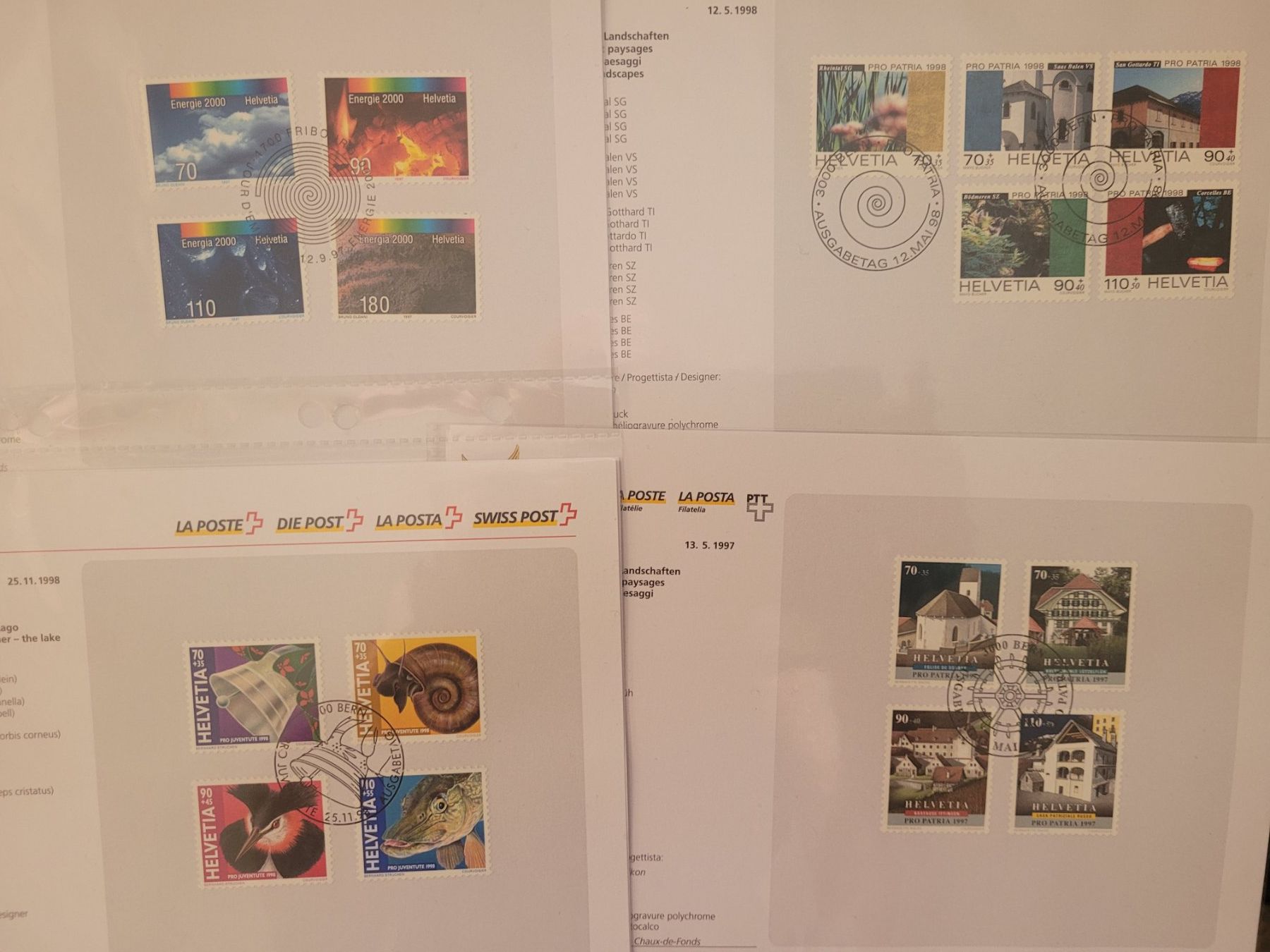 Alle Briefmarken: Feuillets PTT 487-527 cat. 393,- – Gebraucht aus Colombier NE von Colombier 2