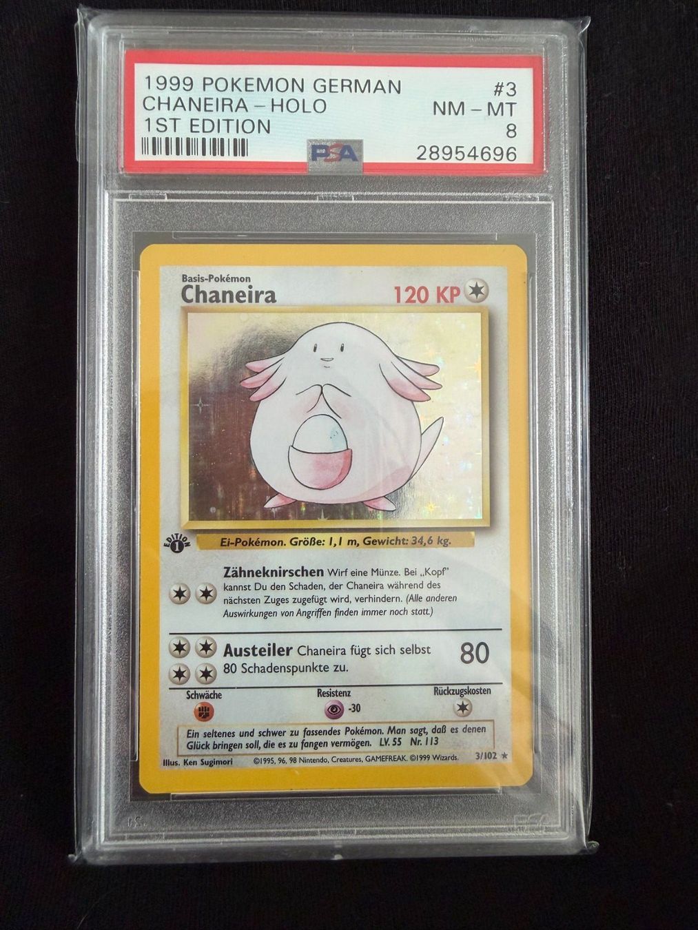 Pokémon Carte collezionabili: PSA 8 Chaneira 1/102 Basis Set 1. Edition Deutsch – Usato da Würenlos venduto da mbumech
