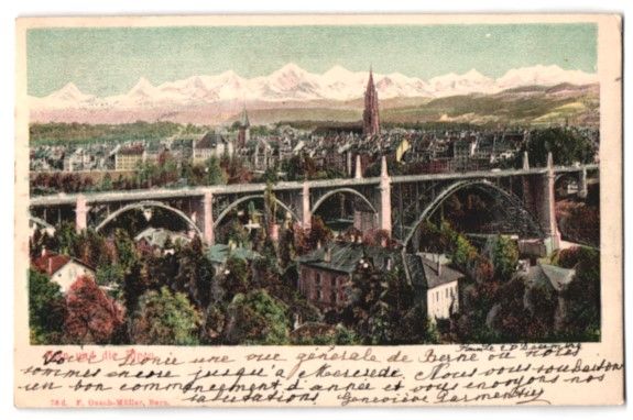Cartoline postali: Relief-AK Bern, Ortsansicht gegen die Al – Usato da Berlin venduto da bartko-reher