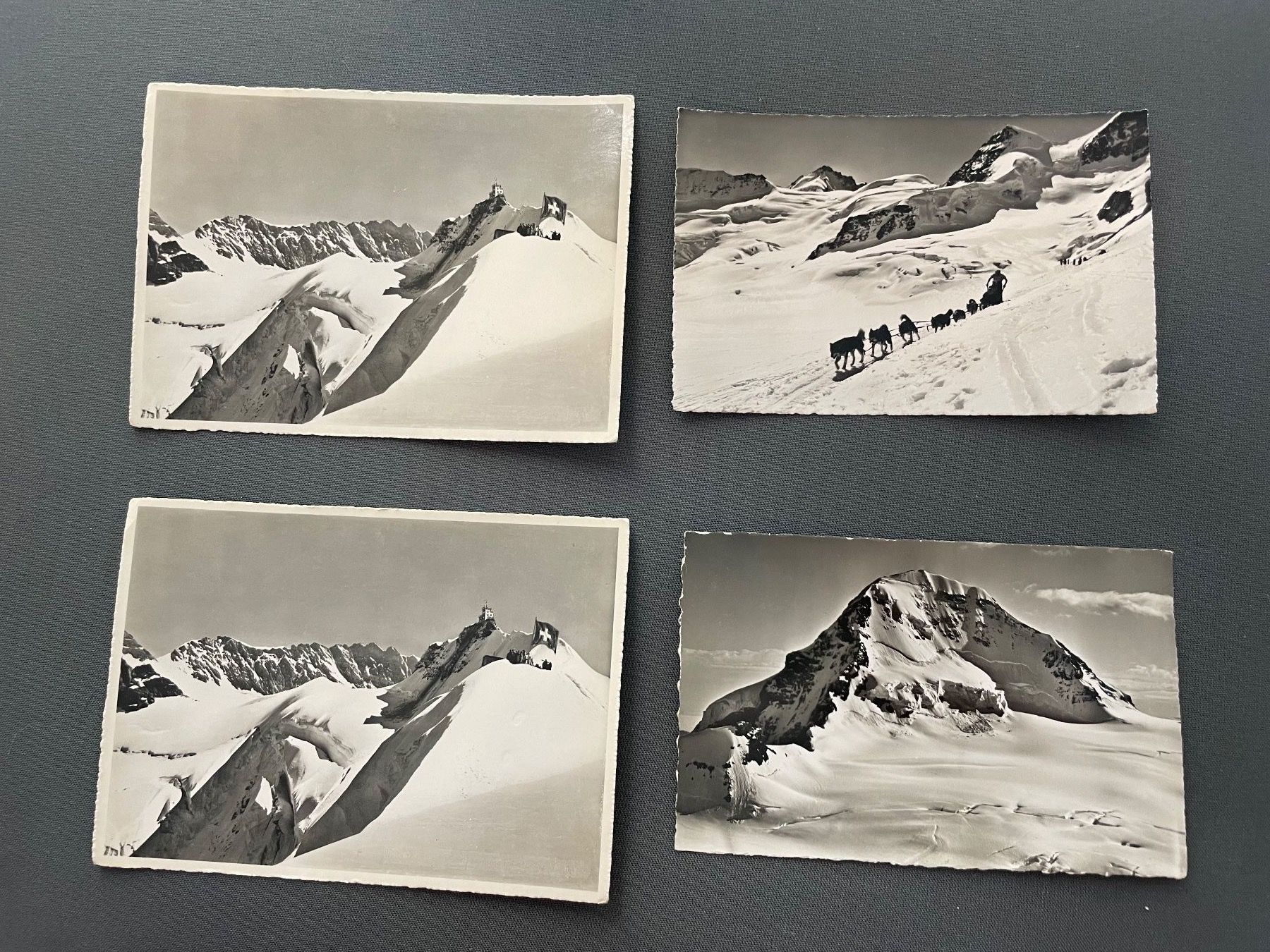 Ansichtskarten: 4 Ansichtskarten Jungfrau-Joch – Gebraucht aus Winterthur von Myrtillus