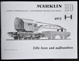 Märklin Betriebsanleitung 4912 Kran