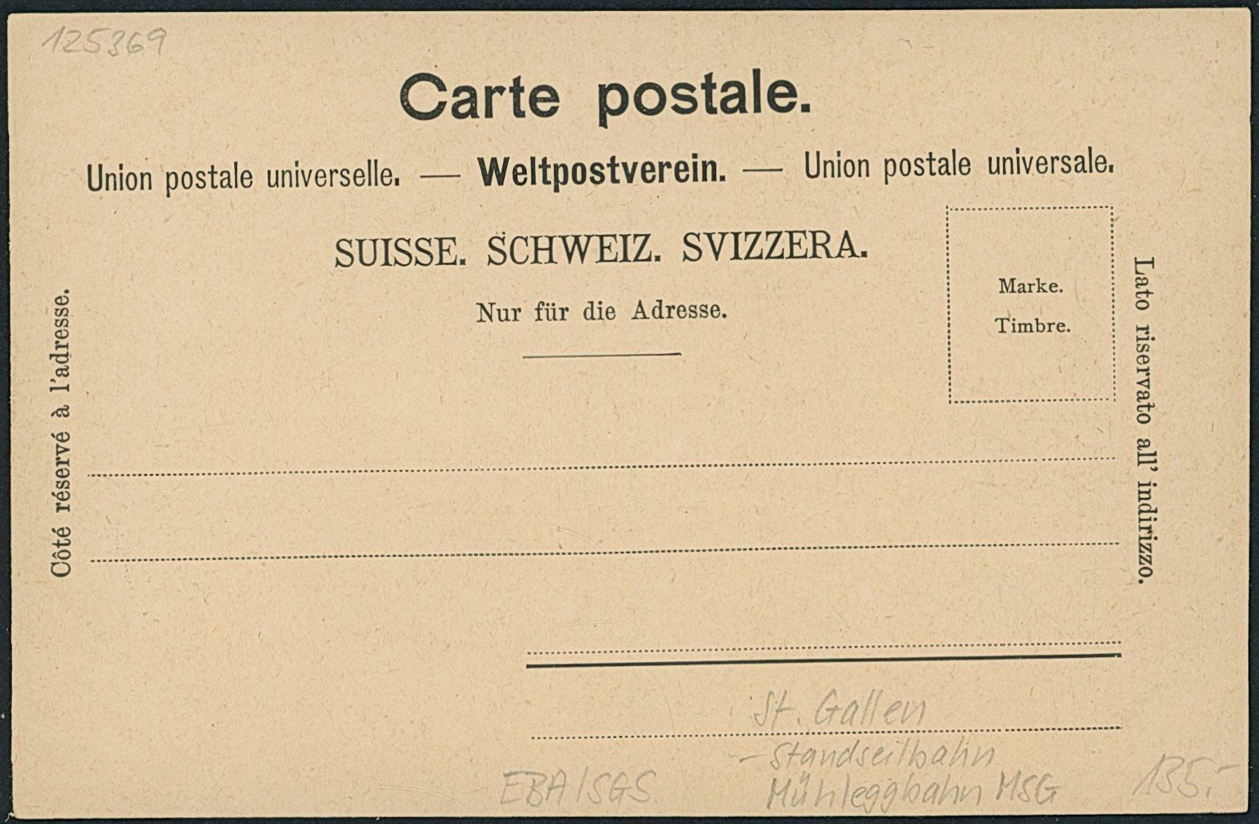 Cartes postales: SGS St. Gallen - Bahn MSG – Neuf (Voir description) à Schindellegi par leecollect 1