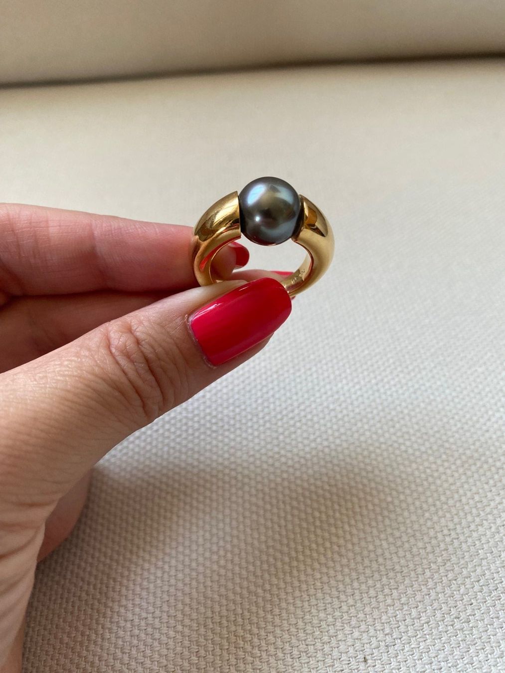 Anelli: Ring Gelbgold mit Südseeperle – Usato da Zürich venduto da Zasazu 1