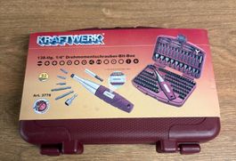 Kraftwerk Drehmomentschrauber-Bit-Box, 138-teilig, Neu.