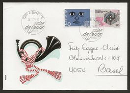 1974 Brief von Genf, Stempel Salon de l'auto, nach Basel