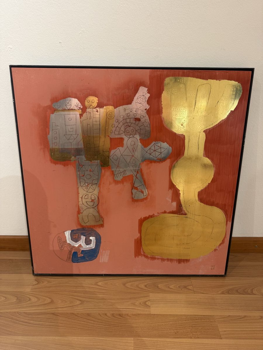 Gemälde: Gemälde Heinrich Eichmann "Sold auf rot" 60x60 cm – Gebraucht aus Wil SG von F-Z-72